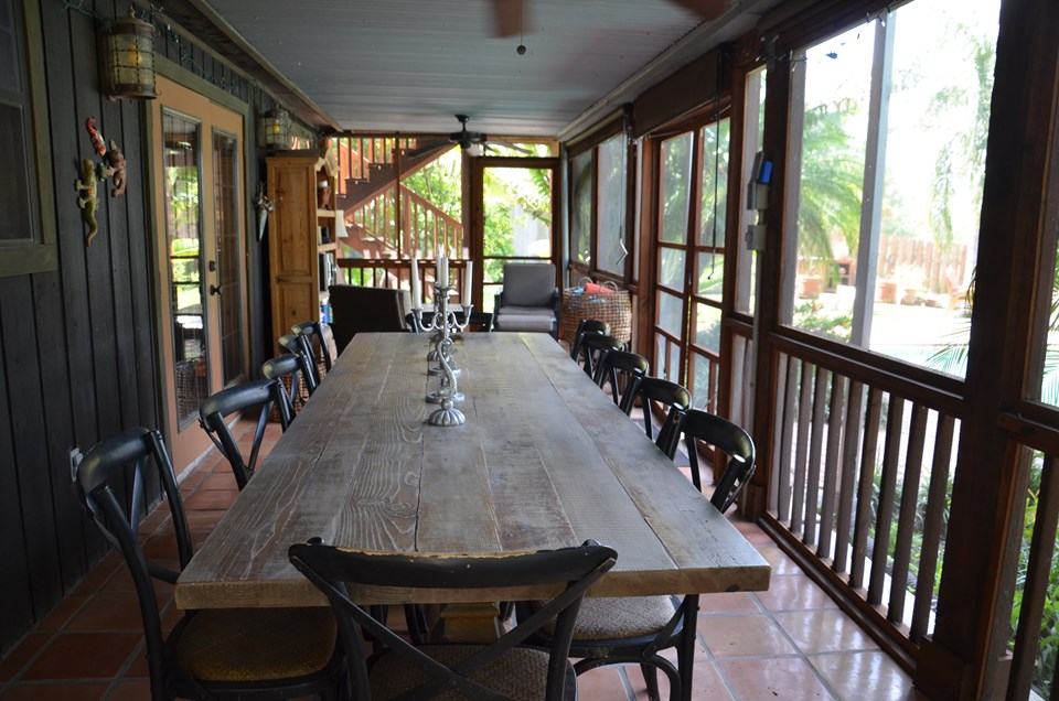 screened porch downstairs