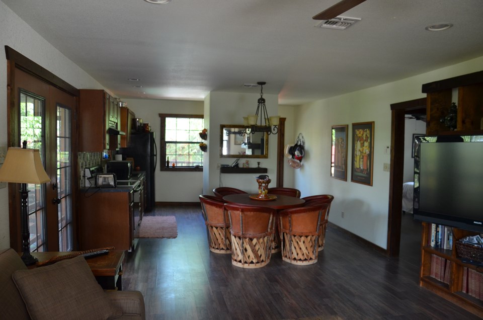 kitchen and living room upstairs